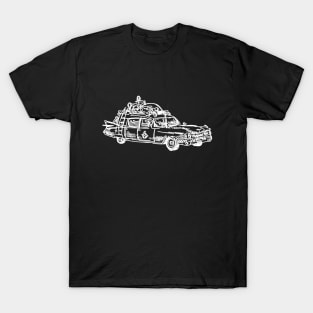 Ghostbusters Ecto-1 Bad Line Art T-Shirt